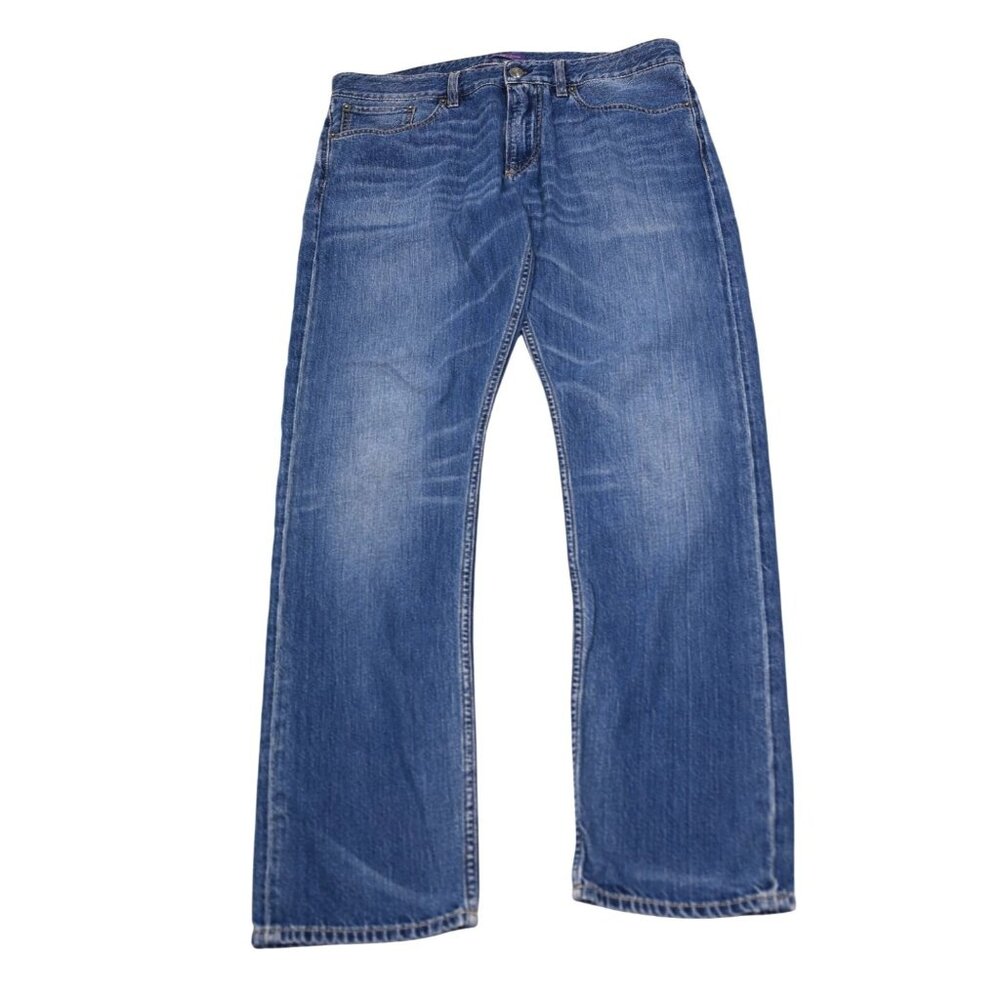 Ralph Lauren Purple Label Straight Stonewashed Leg Jeans in Blue